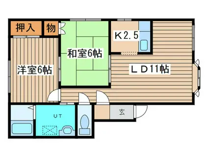 第2藤見ハイツ(2LDK/1階)の間取り写真