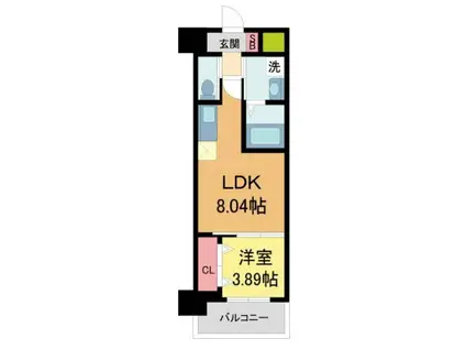 クローバー・レジデンスNISHIKITA(1LDK/2階)の間取り写真