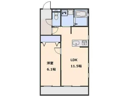 グランデ スペランサ(1LDK/1階)の間取り写真