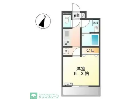 ソレイユ ルブァン SOLEIL LEVANT(1K/1階)の間取り写真