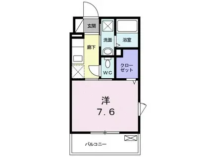 ビオーラ・ブローテ横浜(1K/3階)の間取り写真