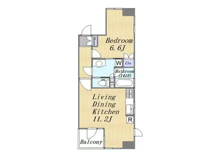 Dクラディア横浜エステシア(1LDK/4階)の間取り写真