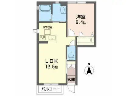 メゾンミュウ(1LDK/1階)の間取り写真