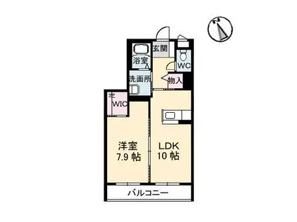 アンジュ(1LDK/2階)の間取り写真