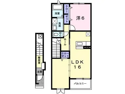 ロイヤルコート アルコン(1LDK/2階)の間取り写真
