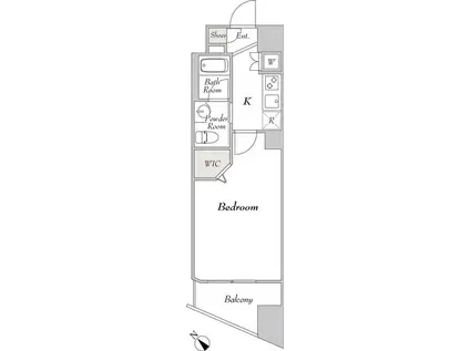 ルミークアン神楽坂 200(1K/9階)の間取り写真