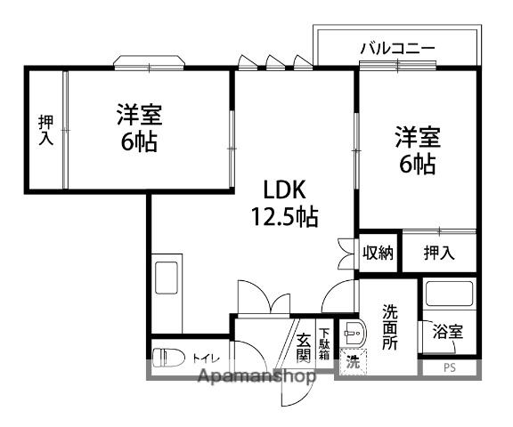 ラフォーレ高尾台(2LDK/2階)の間取り写真