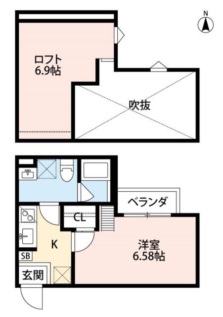 フォンテンブロー初芝(1K/1階)の間取り写真