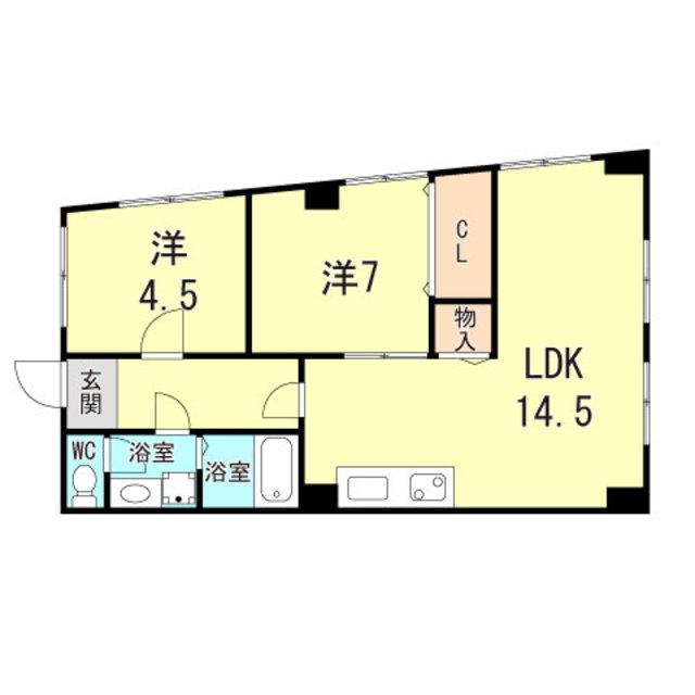 青木マンション(2LDK/3階)の間取り写真