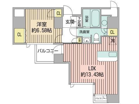 INFINITY22(1LDK/3階)の間取り写真