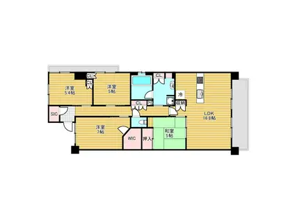 ブランズシティ千里古江台(4LDK/4階)の間取り写真