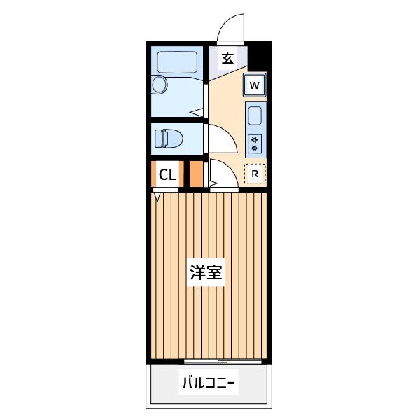 ティアラ梶ヶ谷弐番館(1K/2階)の間取り写真