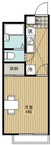 レオパレス麻生川(1K/2階)の間取り写真