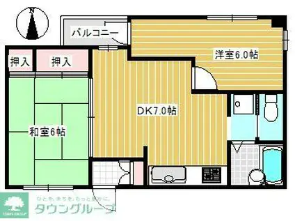 フォーベストパーク(2DK/1階)の間取り写真