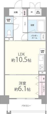 パレーブランシェ(1LDK/4階)の間取り写真