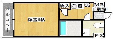 カーサ王塚台(1K/3階)の間取り写真