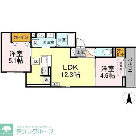 CIRLMER湘南(2LDK/1階)の間取り写真