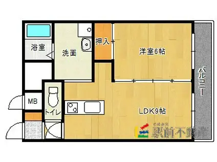 KS1999(1LDK/4階)の間取り写真