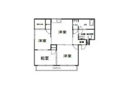 エトワール古瀧B棟(3DK/2階)の間取り写真