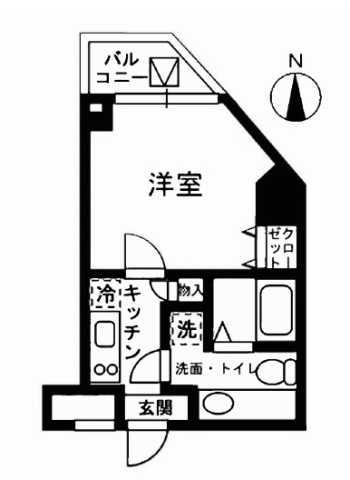 レジディア中野(1K/9階)の間取り写真