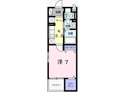 コオリナ(1K/2階)の間取り写真