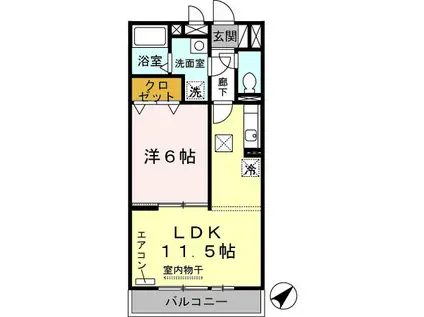 ディオネオーラ(1LDK/3階)の間取り写真