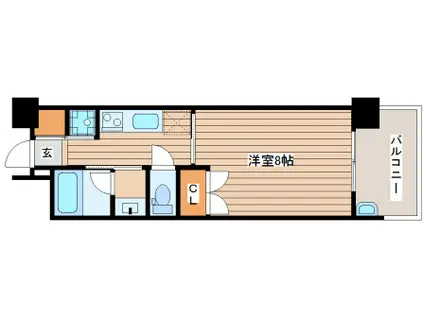 フラット長田北町(1K/6階)の間取り写真