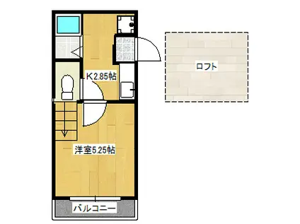 アーデンハイム麻衣(1SK/2階)の間取り写真