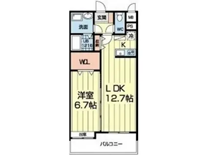エイビス(1LDK/8階)の間取り写真