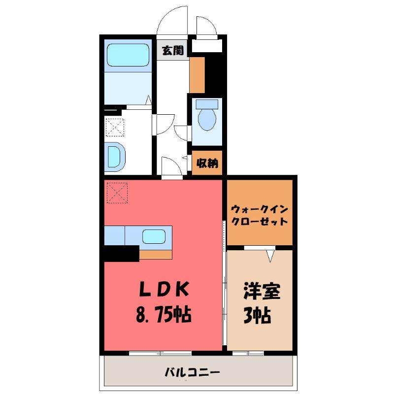 レガロ末広(1LDK/3階)の間取り写真