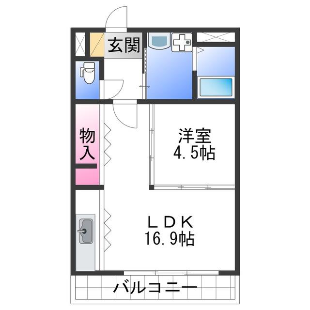 コンフォース21(1LDK/2階)の間取り写真