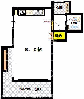 エトワール九品寺(ワンルーム/4階)の間取り写真