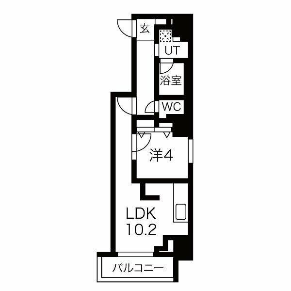 ラ・クラッセ札幌シティイースト(1LDK/11階)の間取り写真
