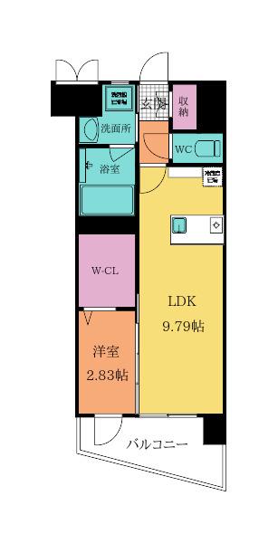 プレジデンスざ・さくら通(1LDK/3階)の間取り写真