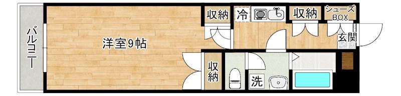 シャルマンステューディオI(1K/4階)の間取り写真