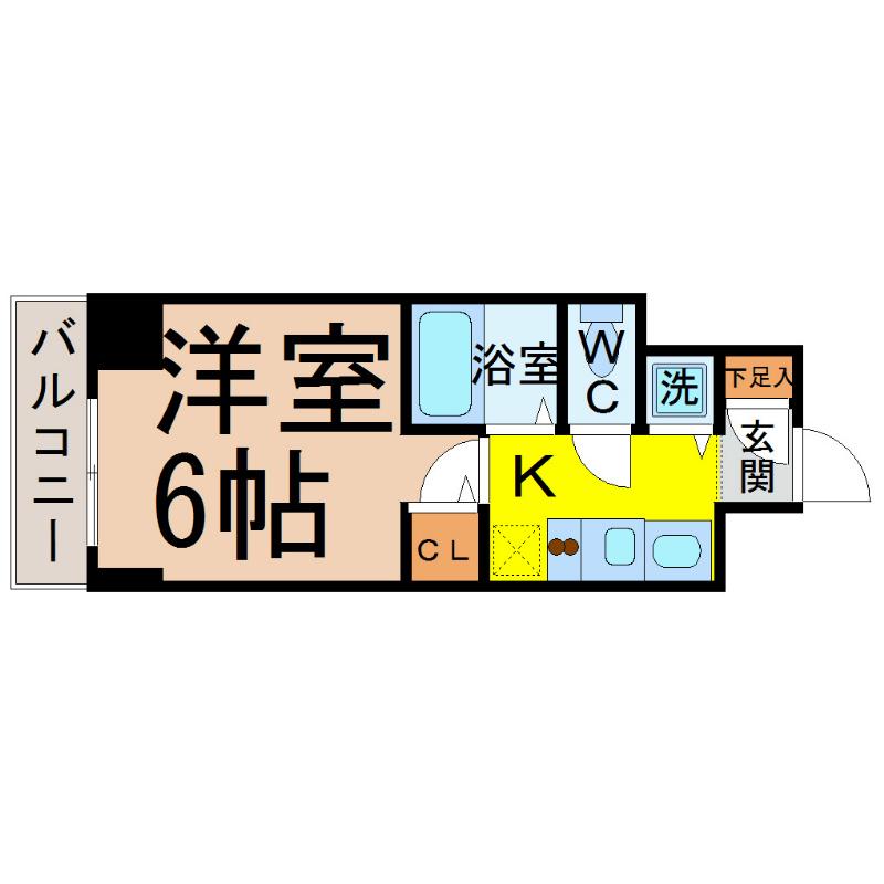 プレサンス鶴舞グリーンパーク(1K/5階)の間取り写真