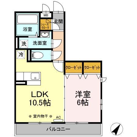 ロイトンIII(1LDK/3階)の間取り写真
