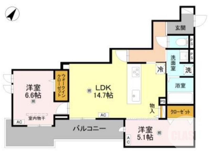 ラ メゾン ピック 中百舌鳥II(2LDK/3階)の間取り写真