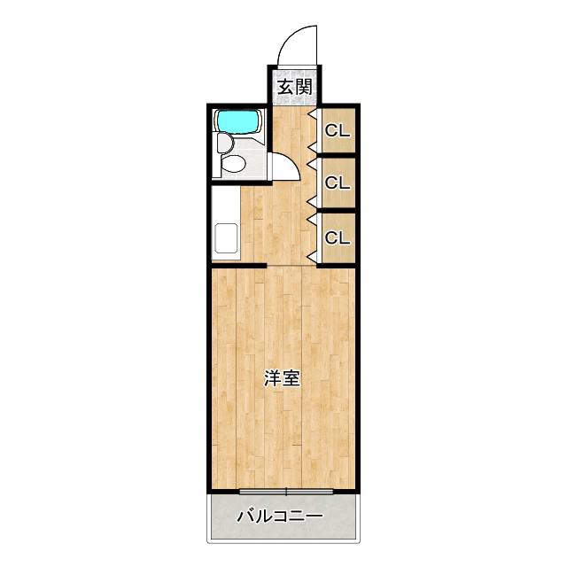 東中島マンション(1K/6階)の間取り写真