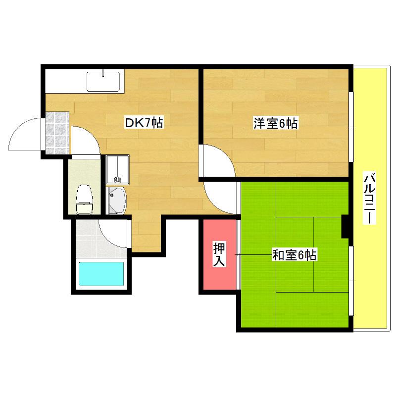 グレース壱番館(2DK/3階)の間取り写真