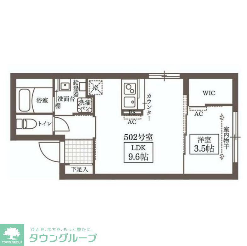 LIVE FLAT蔵前(1LDK/5階)の間取り写真