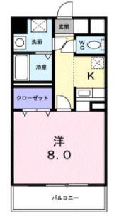 エルグレイス大手(1K/2階)の間取り写真