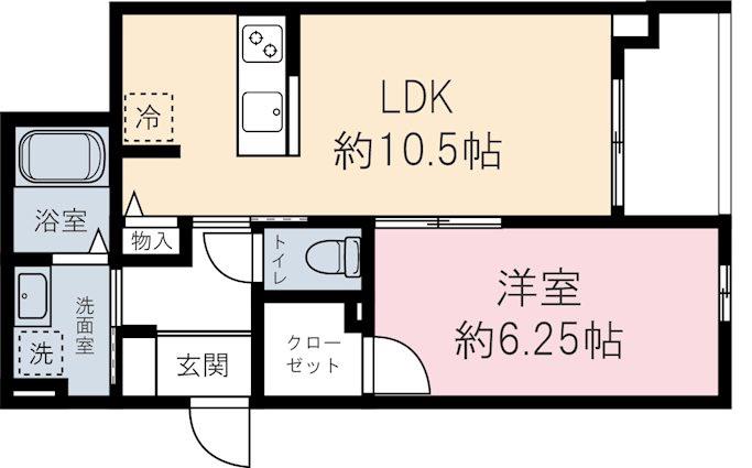 ハニーテラス(1LDK/1階)の間取り写真