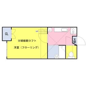 トーワフェリーチェ(1K/2階)の間取り写真