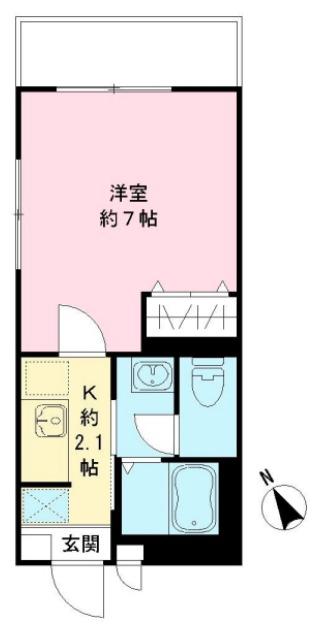 クレッセント山王(1K/3階)の間取り写真
