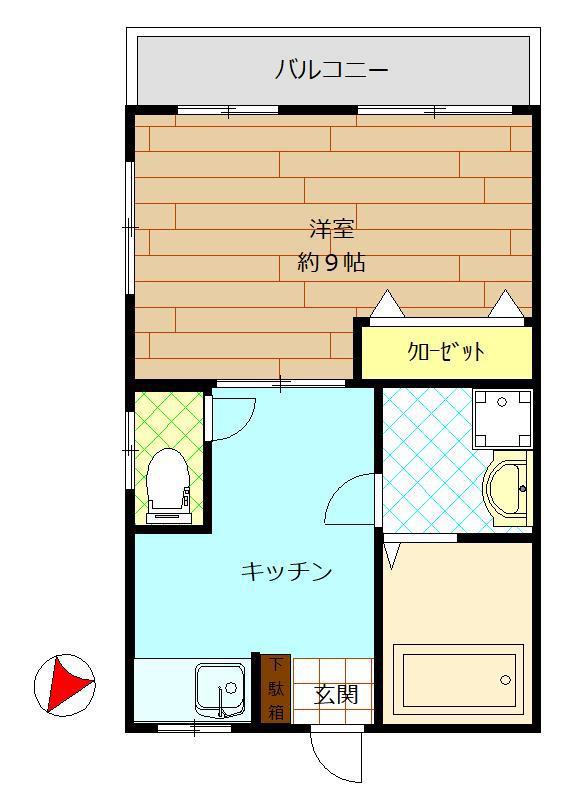 和島マンション(1K/1階)の間取り写真