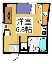 リバーサイド久米川(ワンルーム/3階)の間取り写真