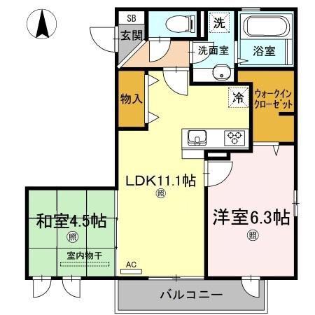 プレミアージュ(2LDK/3階)の間取り写真