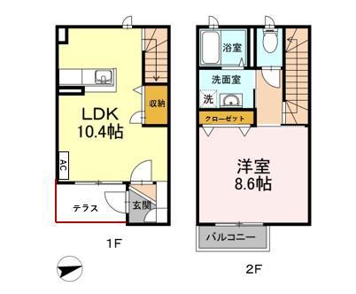 グランYOU(1LDK/1階)の間取り写真