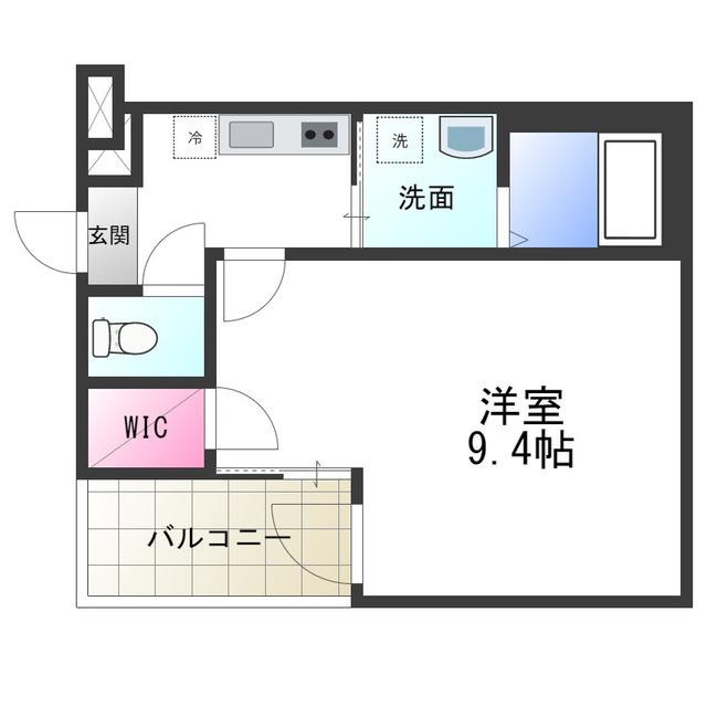 フジパレス鳳中町I番館(1K/3階)の間取り写真